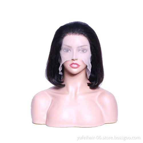 Cheap 10 inch peruvian short bob transparent lace front wig raw virgin wig vendors 5x5 hd lace frontal human hair wigs